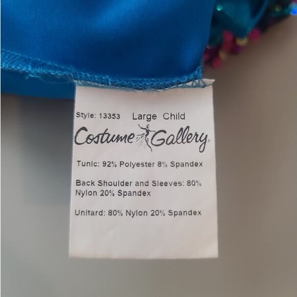 Costume Gallery Dance multicolor sequin dance outfit with shorts LC large child - Picture 5 of 6